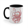 Red Octopus Watercolor On White Art Accent Coffee Mug 11Oz