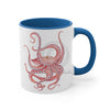 Red Octopus Watercolor On White Art Accent Coffee Mug 11Oz