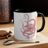 Red Octopus Watercolor On White Art Accent Coffee Mug 11Oz