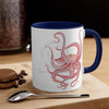 Red Octopus Watercolor On White Art Accent Coffee Mug 11Oz