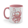 Red Octopus Watercolor On White Art Accent Coffee Mug 11Oz