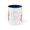 Red Octopus Watercolor On White Art Accent Coffee Mug 11Oz Navy /