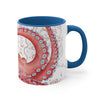 Red Octopus Watercolor Vintage Map On White Art Accent Coffee Mug 11Oz