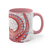 Red Octopus Watercolor Vintage Map On White Art Accent Coffee Mug 11Oz
