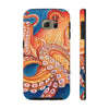Red Orange Octopus On Blue Watercolor Ink Art Case Mate Tough Phone Cases