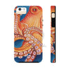 Red Orange Octopus On Blue Watercolor Ink Art Case Mate Tough Phone Cases