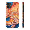 Red Orange Octopus On Blue Watercolor Ink Art Case Mate Tough Phone Cases Iphone 11