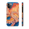 Red Orange Octopus On Blue Watercolor Ink Art Case Mate Tough Phone Cases Iphone 11 Pro
