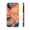 Red Orange Octopus On Blue Watercolor Ink Art Case Mate Tough Phone Cases Iphone 11 Pro Max