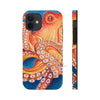 Red Orange Octopus On Blue Watercolor Ink Art Case Mate Tough Phone Cases Iphone 12