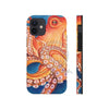 Red Orange Octopus On Blue Watercolor Ink Art Case Mate Tough Phone Cases Iphone 12 Mini