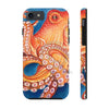 Red Orange Octopus On Blue Watercolor Ink Art Case Mate Tough Phone Cases Iphone 7 8