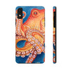 Red Orange Octopus On Blue Watercolor Ink Art Case Mate Tough Phone Cases Iphone Xr