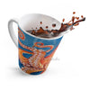 Red Orange Octopus On Blue Watercolor Ink Art Latte Mug Mug