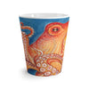 Red Orange Octopus On Blue Watercolor Ink Art Latte Mug Mug