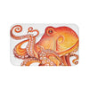 Red Orange Octopus On White Watercolor Ink Art Bath Mat 34 × 21 Home Decor