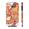 Red Orange Octopus On White Watercolor Ink Art Case Mate Tough Phone Cases