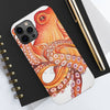 Red Orange Octopus On White Watercolor Ink Art Case Mate Tough Phone Cases