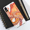 Red Orange Octopus On White Watercolor Ink Art Case Mate Tough Phone Cases