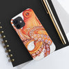 Red Orange Octopus On White Watercolor Ink Art Case Mate Tough Phone Cases