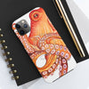Red Orange Octopus On White Watercolor Ink Art Case Mate Tough Phone Cases