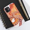 Red Orange Octopus On White Watercolor Ink Art Case Mate Tough Phone Cases