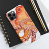 Red Orange Octopus On White Watercolor Ink Art Case Mate Tough Phone Cases