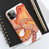 Red Orange Octopus On White Watercolor Ink Art Case Mate Tough Phone Cases