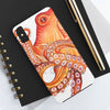 Red Orange Octopus On White Watercolor Ink Art Case Mate Tough Phone Cases