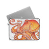 Red Orange Octopus On White Watercolor Ink Art Laptop Sleeve