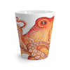 Red Orange Octopus On White Watercolor Ink Art Latte Mug Mug