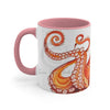 Red Orange Octopus Watercolor Accent Coffee Mug 11Oz