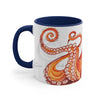 Red Orange Octopus Watercolor Accent Coffee Mug 11Oz