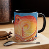 Red Orange Octopus Watercolor Blue Accent Coffee Mug 11Oz