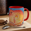 Red Orange Octopus Watercolor Blue Accent Coffee Mug 11Oz