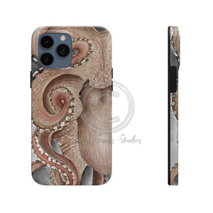 Red Pacific Octopus Tentacles Grey Watercolor Case Mate Tough Phone Cases Iphone 13 Pro Max