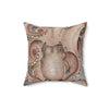 Red Pacific Octopus Tentacles Grey Watercolor Square Pillow Home Decor