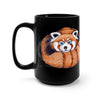 Red Panda Bear Black Mug 15Oz