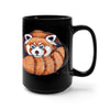 Red Panda Bear Black Mug 15Oz
