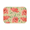Red Poppies On Beige Watercolor Art Bath Mat Small 24X17 Home Decor