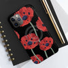 Red Poppies On Black Vintage Art Case Mate Tough Phone Cases