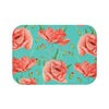 Red Poppies On Teal Watercolor Art Bath Mat Small 24X17 Home Decor