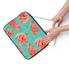 Red Poppies On Teal Watercolor Art Laptop Sleeve