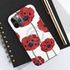 Red Poppies On White Vintage Art Case Mate Tough Phone Cases