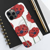 Red Poppies On White Vintage Art Case Mate Tough Phone Cases