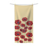 Red Poppies On White Vintage Art Polycotton Towel 36 × 72 Home Decor