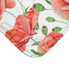 Red Poppies On White Watercolor Art Bath Mat Home Decor