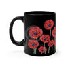 Red Poppies Vintage Black Mug 11Oz Mug