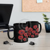 Red Poppies Vintage Black Mug 11Oz Mug