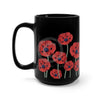 Red Poppies Vintage Black Mug 15 Oz 15Oz